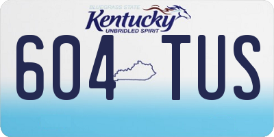 KY license plate 604TUS