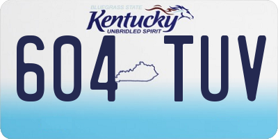 KY license plate 604TUV