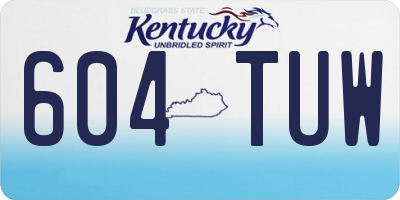 KY license plate 604TUW