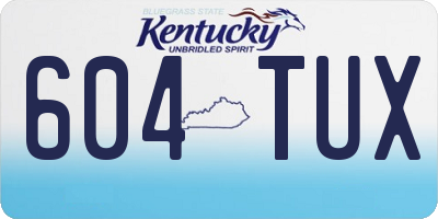 KY license plate 604TUX