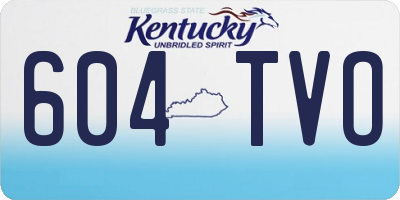 KY license plate 604TVO