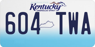 KY license plate 604TWA