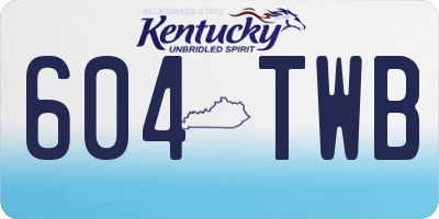 KY license plate 604TWB