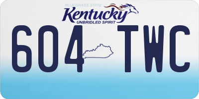 KY license plate 604TWC