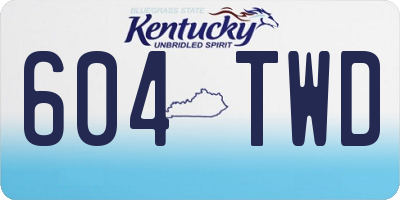 KY license plate 604TWD