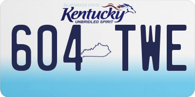 KY license plate 604TWE