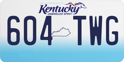 KY license plate 604TWG