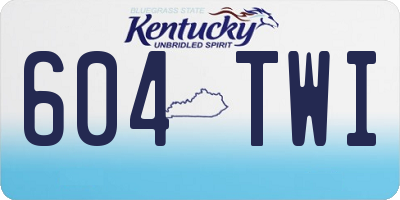 KY license plate 604TWI