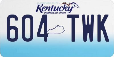 KY license plate 604TWK