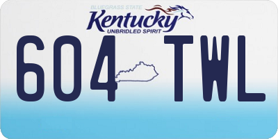KY license plate 604TWL