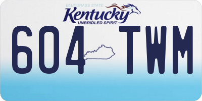KY license plate 604TWM