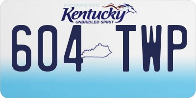 KY license plate 604TWP