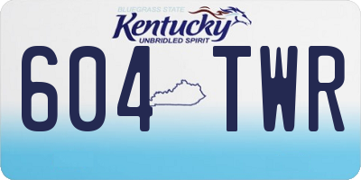 KY license plate 604TWR