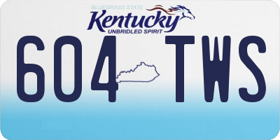 KY license plate 604TWS