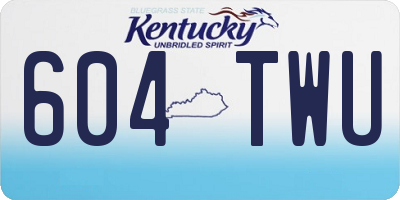 KY license plate 604TWU