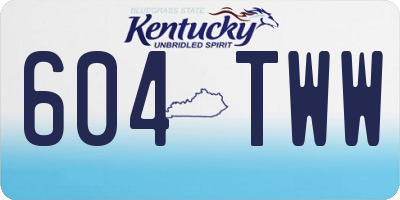 KY license plate 604TWW