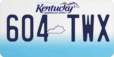 KY license plate 604TWX