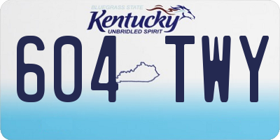 KY license plate 604TWY