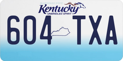 KY license plate 604TXA