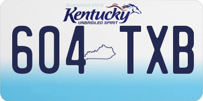 KY license plate 604TXB