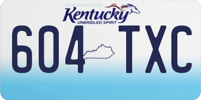 KY license plate 604TXC