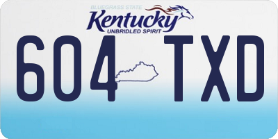 KY license plate 604TXD