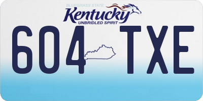 KY license plate 604TXE
