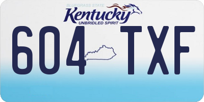 KY license plate 604TXF