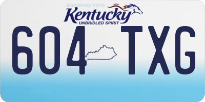 KY license plate 604TXG