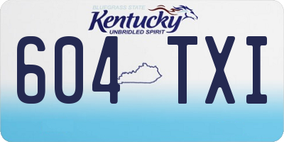 KY license plate 604TXI