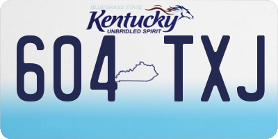 KY license plate 604TXJ