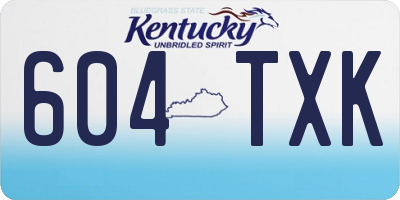 KY license plate 604TXK