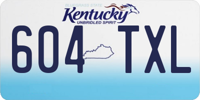KY license plate 604TXL
