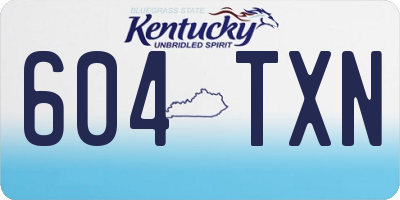 KY license plate 604TXN