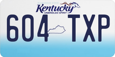 KY license plate 604TXP