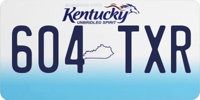 KY license plate 604TXR