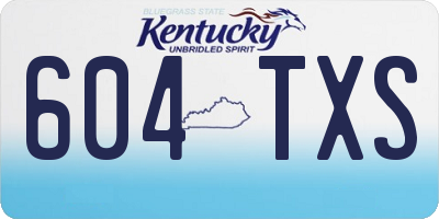 KY license plate 604TXS