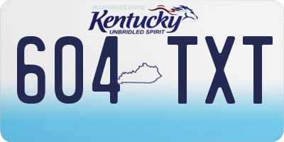 KY license plate 604TXT