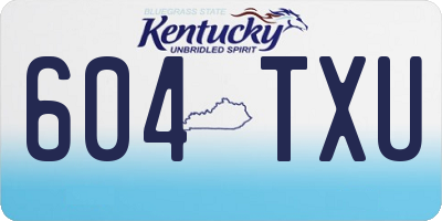 KY license plate 604TXU