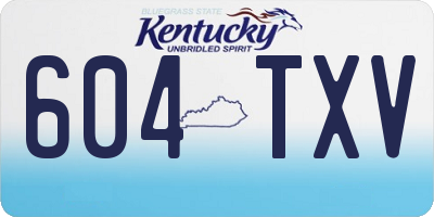 KY license plate 604TXV