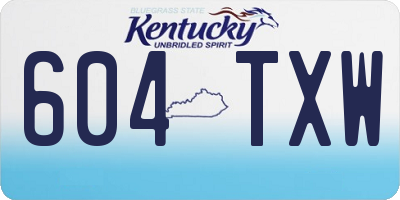 KY license plate 604TXW