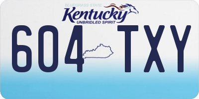 KY license plate 604TXY