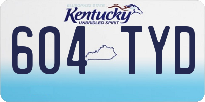 KY license plate 604TYD