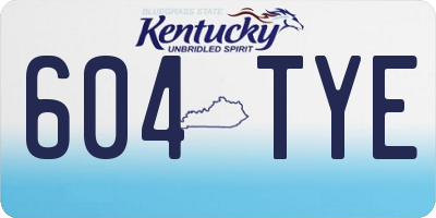 KY license plate 604TYE