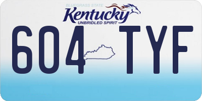 KY license plate 604TYF