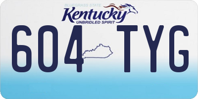 KY license plate 604TYG