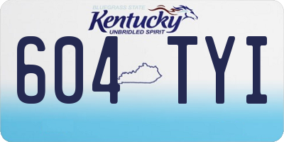 KY license plate 604TYI