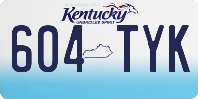 KY license plate 604TYK