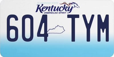 KY license plate 604TYM