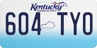 KY license plate 604TYO